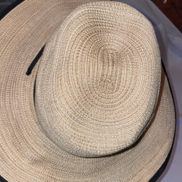 West Marine Wide Brim Hat Fishing Outdoor Chin Strap OS Tan with Black Stripe - Picture 9 of 11